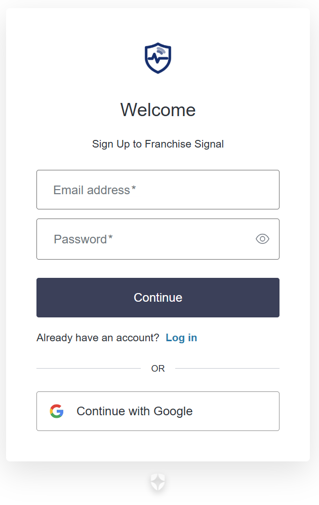 Create Your Franchise Signal Account screenshot